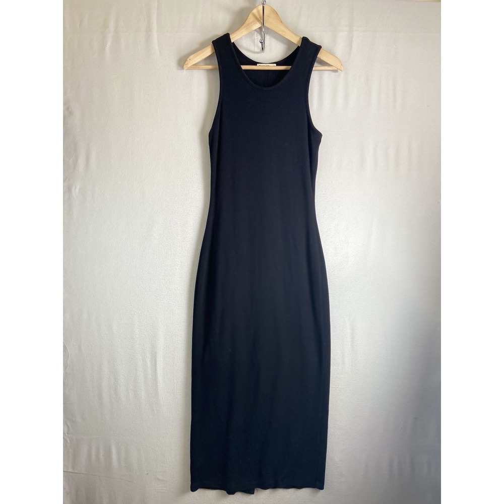 Marine Layer Women's Sleeveless Lexi Rib Maxi Dress S Black Bodycon Stretch